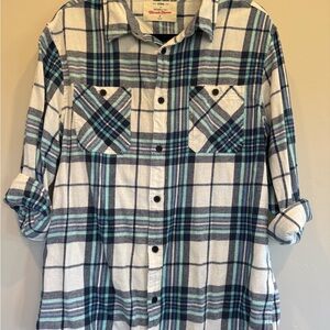 Urban Pipeline Blue and White Flannel Shirt